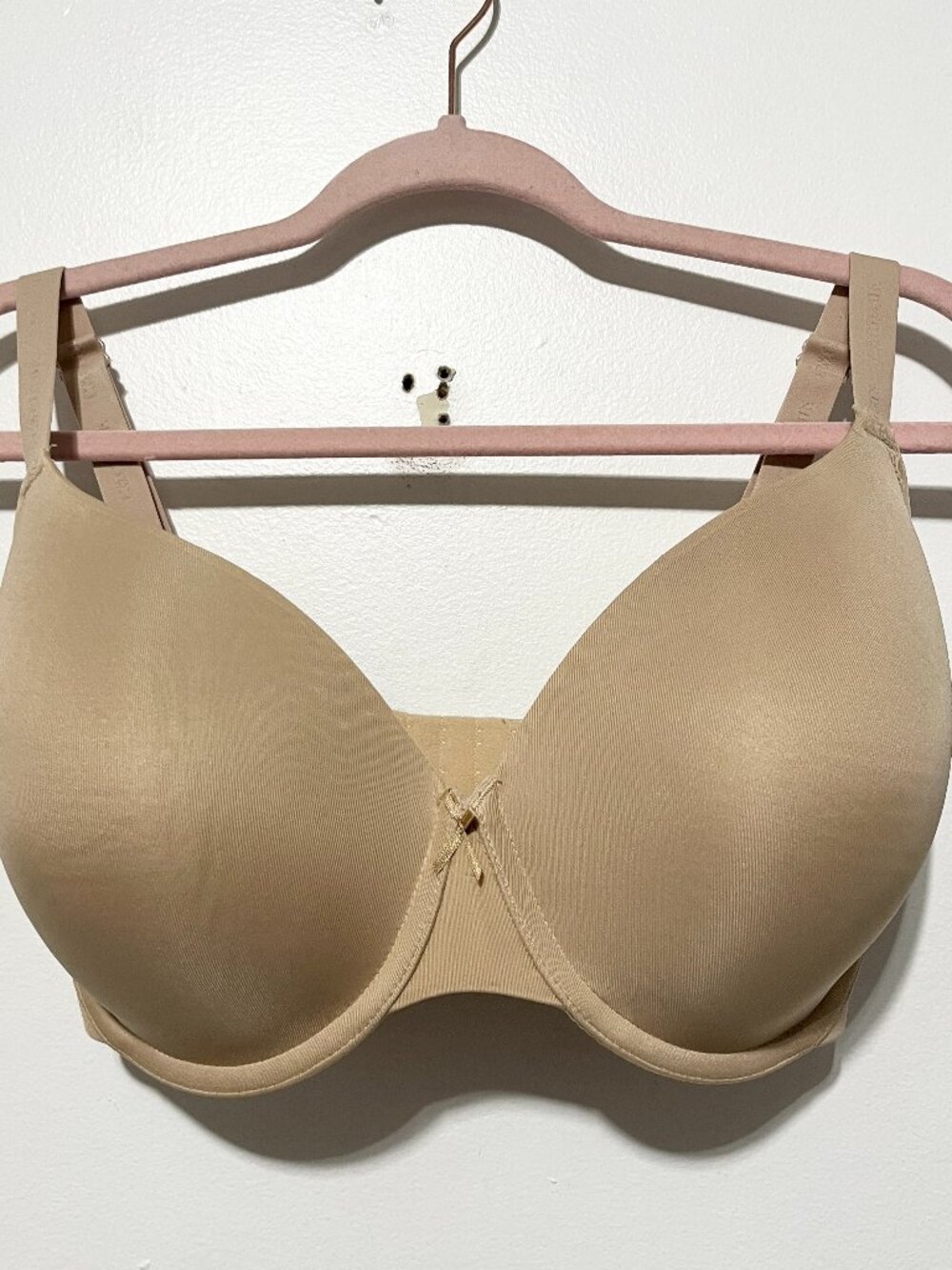 Cacique Lightly Lined T Shirt Bra 34H Beige Underwire Full Coverage 1112551